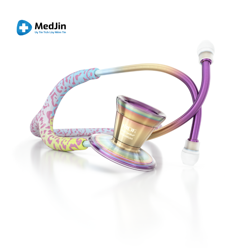 Ống nghe MDF ProCardial Cardiology Titanium - Rainbow Leopard / Kaleidoscope